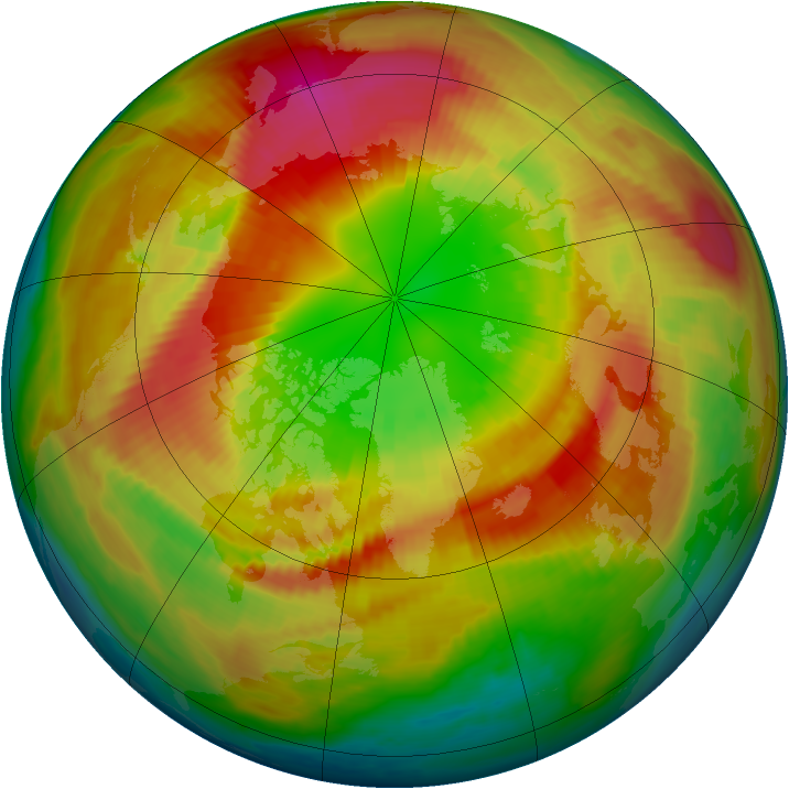 Arctic ozone map for 05 March 1998